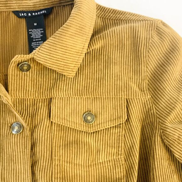 Zac & Rachel Brown Corduroy Trucker Jacket Women's Plus Size M Button Up - Picture 3 of 8